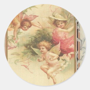 Sticker Rond Plein d'espoir - anges et fleurs
