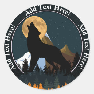 Sticker Rond Pleine lune de Howling Wolf