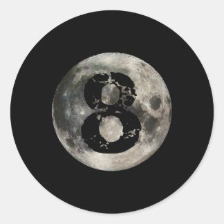 Sticker Rond Pleine lune du joueur de billard de la piscine de