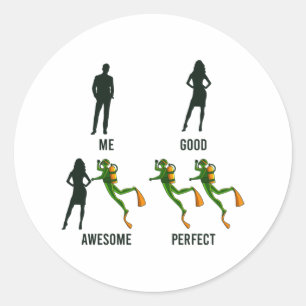 Sticker Rond Plongée amusant Plongée Plongeur Vêtements instruc