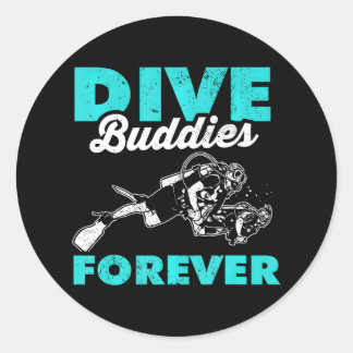 Sticker Rond PLONGÉE BUDDIES FOREVER scuba plongée