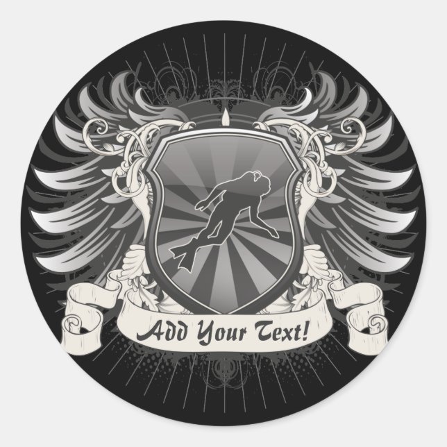 Sticker Rond Plongée heraldique (Devant)