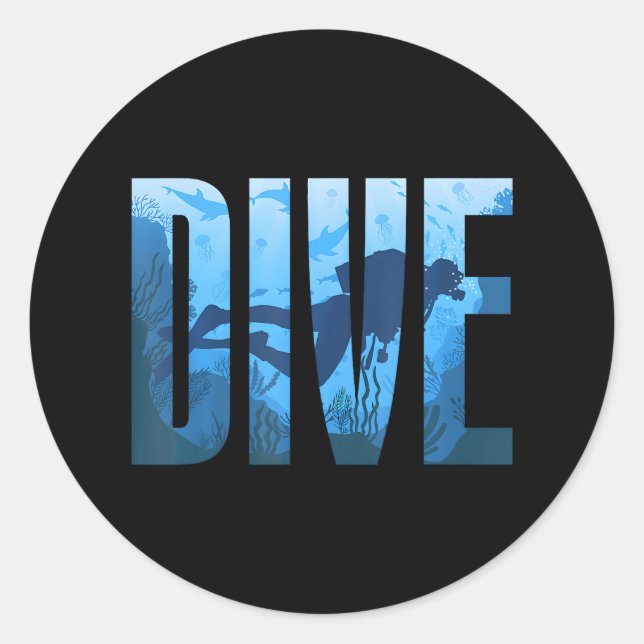 Sticker Rond Plongée sous-marine (Devant)