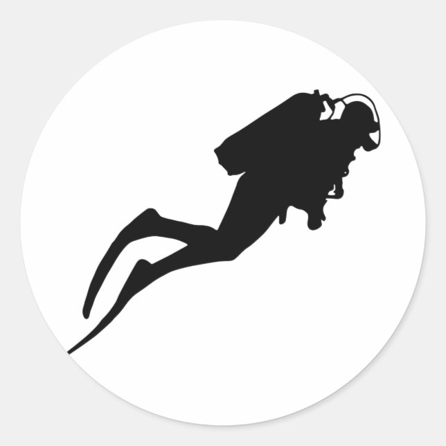 Sticker Rond plongée sous-marine (Devant)