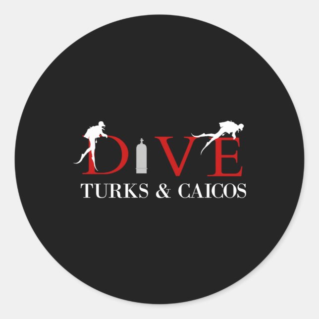 Sticker Rond Plongée sous-marine Turcs Et Caicos (Devant)