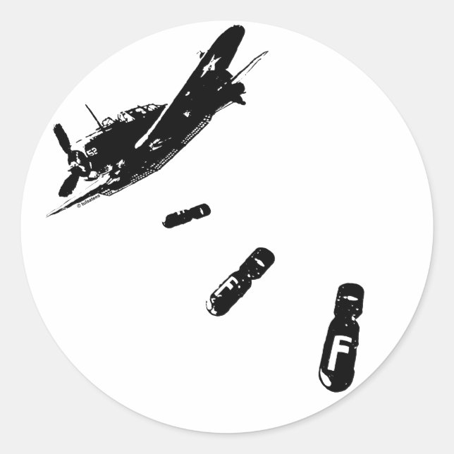 Sticker Rond Plongeur F-Bomb (Noir) (Devant)