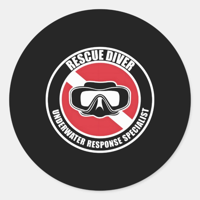 Sticker Rond Plongeur Secouru (Devant)