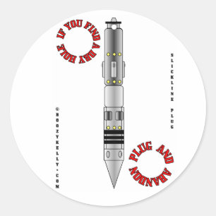 Sticker Rond Plug & Abandon, Femme, Filaire, Sticker, Huile, Ga
