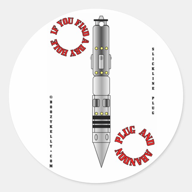 Sticker Rond Plug & Abandon, Femme, Filaire, Sticker, Huile, Ga (Devant)