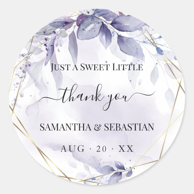 Sticker Rond Plum Dusty Merci floral (Devant)