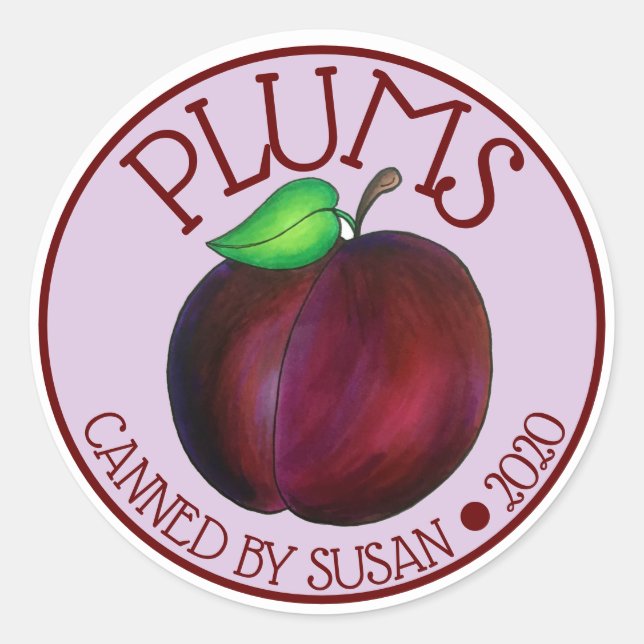 Sticker Rond Plum Plum Plum Plum Plum Plum Fruit Mûr En Été (Devant)