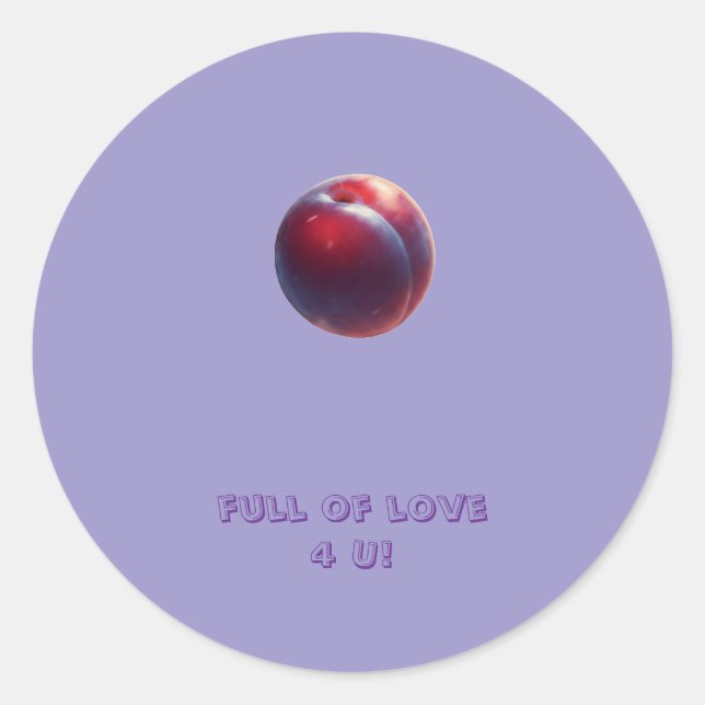 Sticker Rond Plum Valentines (Devant)