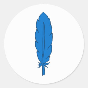 Sticker Rond Plumes bleu clan SCA