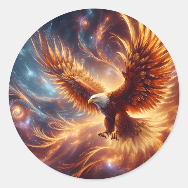 Sticker Rond plumes d'or de l'aigle (Devant)