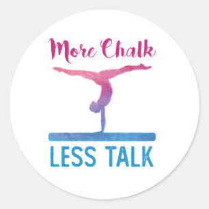 Sticker Rond Plus Chalk Moins Parler Gymnastique mignonne