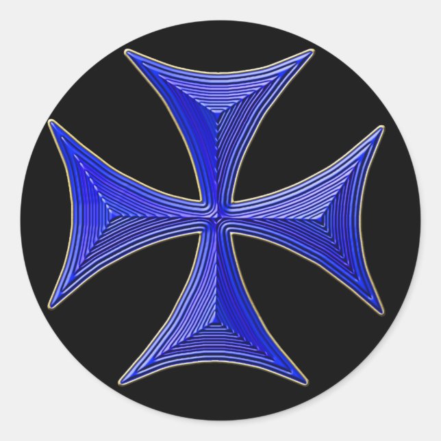 Sticker Rond plus de 01 chevaliers templar cross - arrière - pl (Devant)