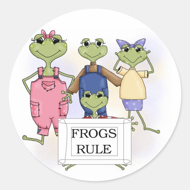 Sticker Rond Plus de grenouilles Règle des t-shirts et cadeaux (Devant)