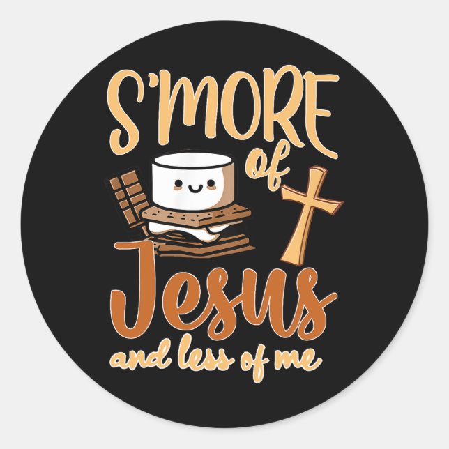 Sticker Rond Plus De Jésus Moins De Moi Camping Chrétien Camper (Devant)