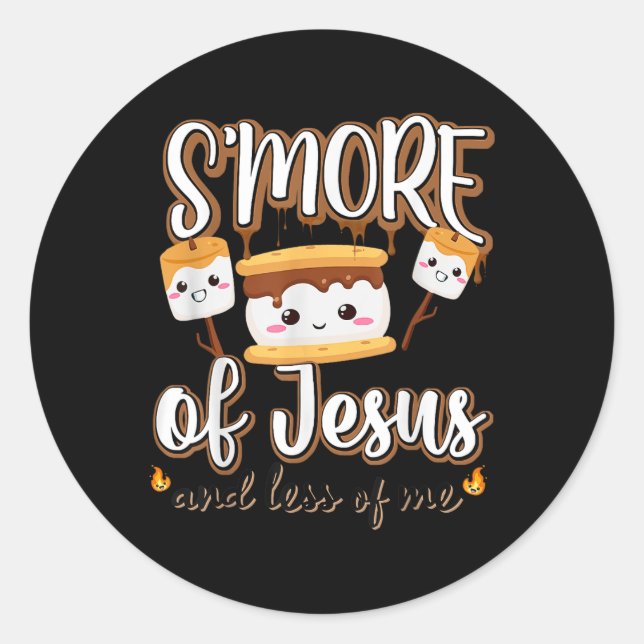 Sticker Rond Plus De Jésus Moins De Moi Camping Chrétien Camper (Devant)