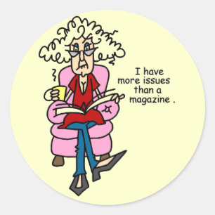 Sticker Rond Plus de numéros qu'un Humour de magazine