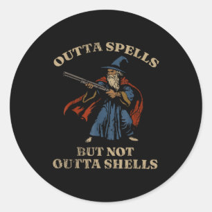 Sticker Rond Plus de sorts mais pas sans coquilles Magicien Fan