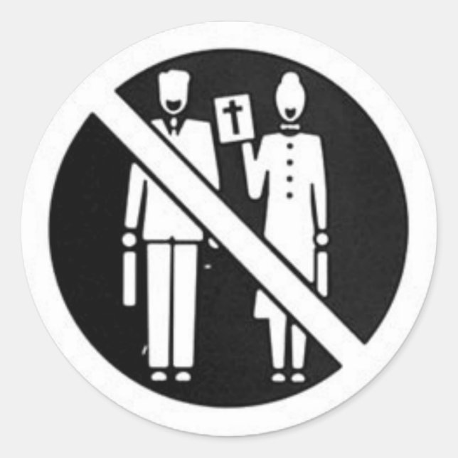 Sticker Rond Plus de témoins de Jéhovah (Devant)