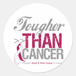 Sticker Rond Plus dur que le Cancer - cancer de la tête et du