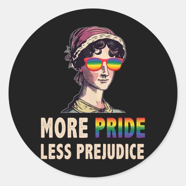 Sticker Rond Plus Fierté Moins Préjugés Lgbt Gay Fière Ally Fie (Devant)