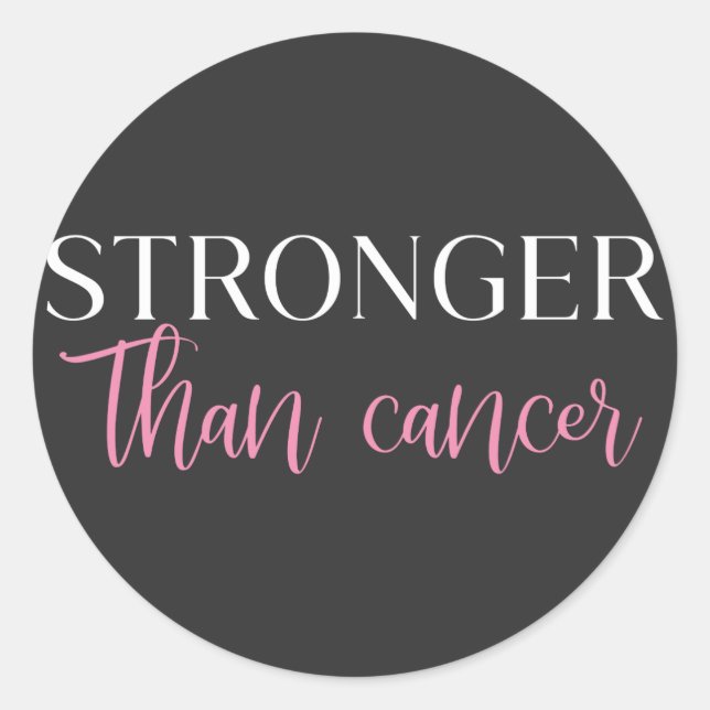 Sticker Rond Plus fort que le cancer (Devant)