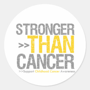 Sticker Rond Plus fort que le cancer - Cancer de l'enfance