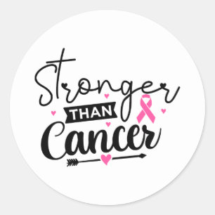 Sticker Rond Plus forte que survivante du cancer du sein