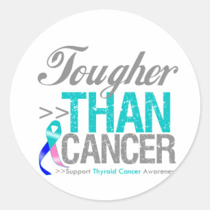 Sticker Rond Plus sévère que le cancer - Cancer du thyroïde