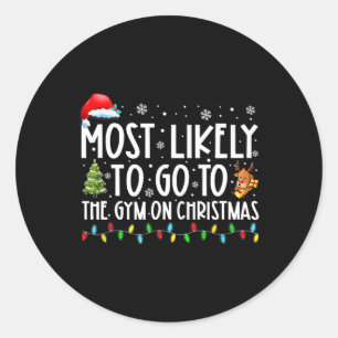 Sticker Rond Plus susceptible d'aller à la gym le jour de Noël