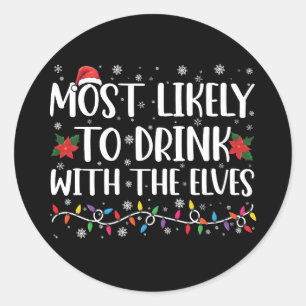 Sticker Rond Plus susceptible de boire avec les elfes Boisson e