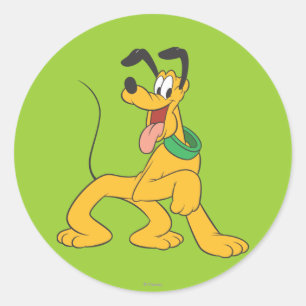 Sticker Rond Pluto   Excité