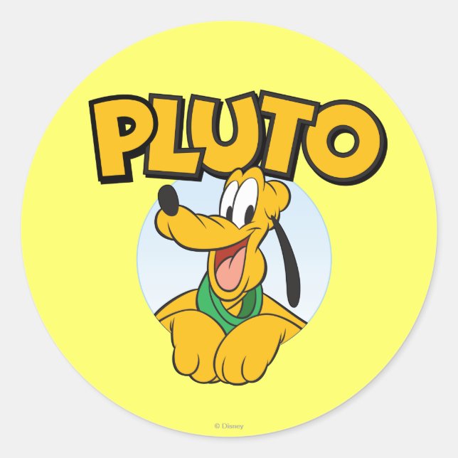 Sticker Rond Pluto | Pompe avec nom (Devant)