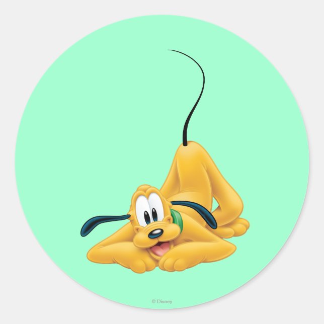 Sticker Rond Pluto | Se coucher (Devant)