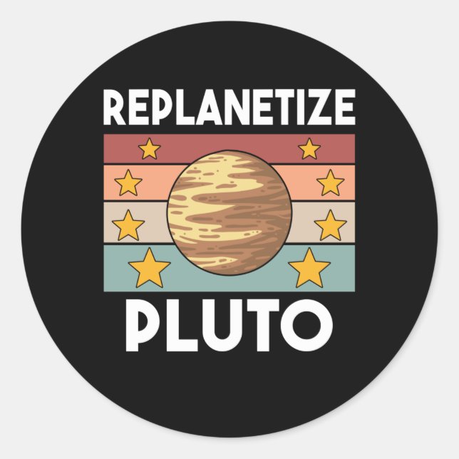 Sticker Rond Pluto Solar System Space Pluto Day 9 Planètes (Devant)