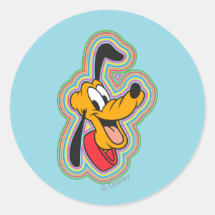 Sticker Rond Pluton Rétro Radiant Pop Art