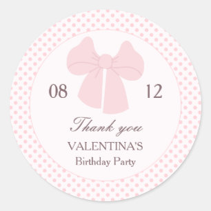 Sticker Rond Pneuka arc rose point filles anniversaire