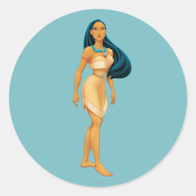 Sticker Rond Pocahontas Pose (Devant)