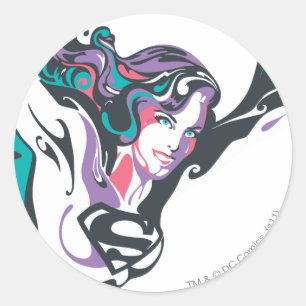 Sticker Rond Poche de sélection couleur Supergirl 3