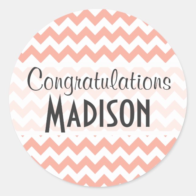 Sticker Rond Poche profonde Chevron; zigzag (Devant)