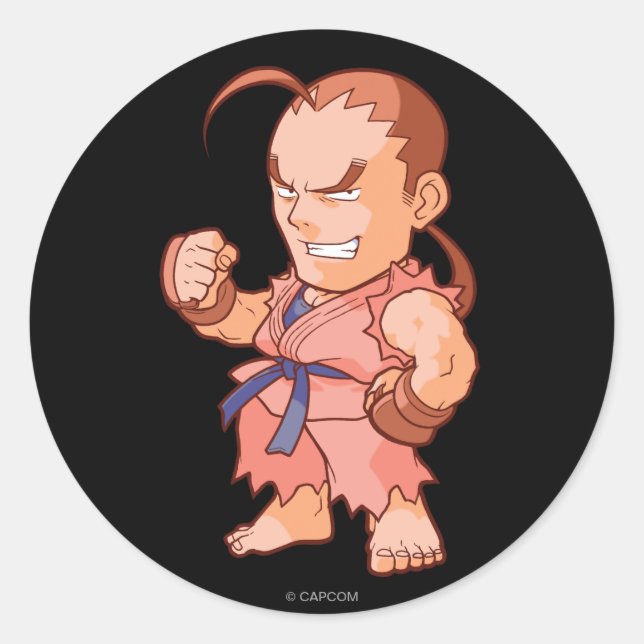 Sticker Rond Pocket Fighter Dan (Devant)