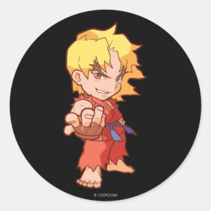 Sticker Rond Pocket Fighter Ken 2