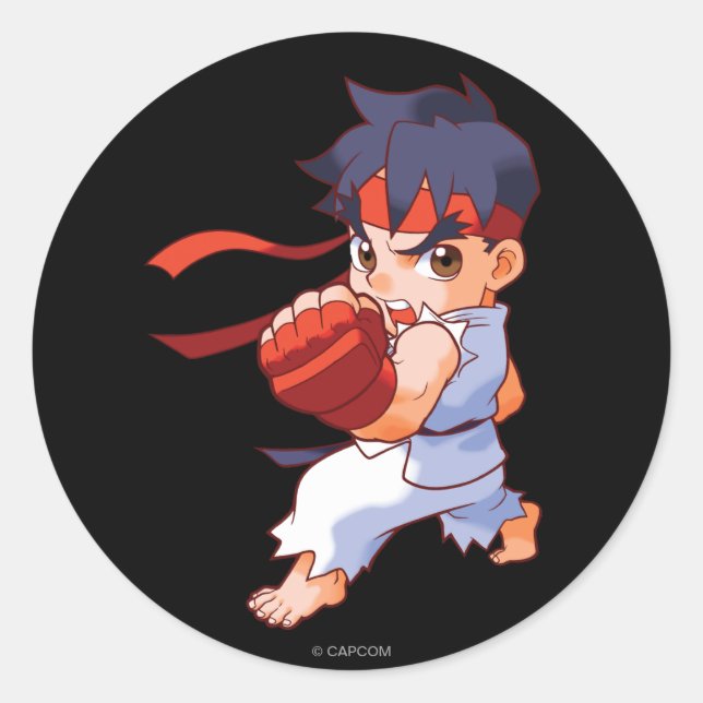 Sticker Rond Pocket Fighter Ryu 2 (Devant)