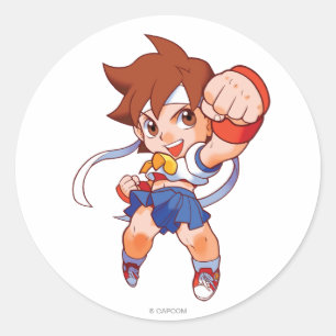 Sticker Rond Pocket Fighter Sakura 2