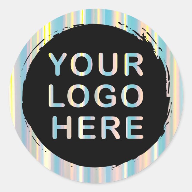 Sticker Rond Podium de Luxe avec Logo Personnalisé Holographiqu (Devant)