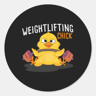 Sticker Rond Poids Chick Bodybuilding Entraînement Salle de gym