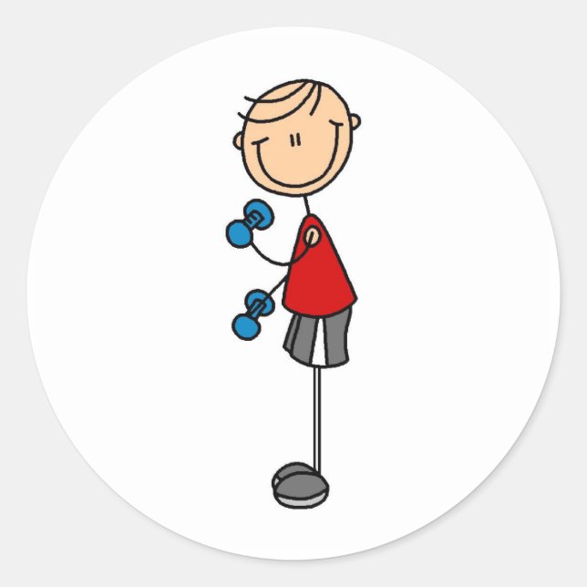 Sticker Rond Poids de levage Tshirts et cadeaux (Devant)